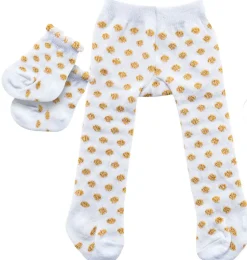 Heless Strumpfhosen und Socken weiß mit goldenen Punkten. Geeignet für den Gord