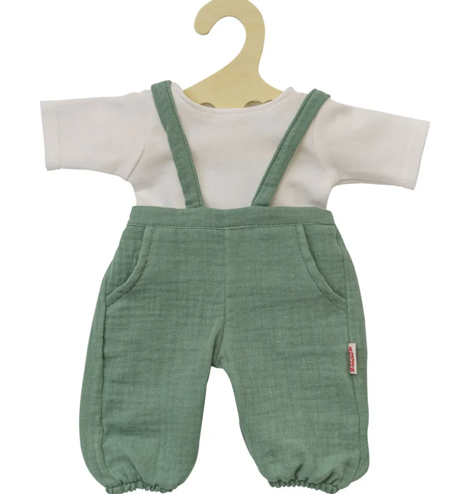 Heless-Latzhose mit T-Shirt für Gordi-Puppen / Salbeigrün