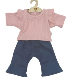 Hollie-Kleidungsset für Gordi-Puppen / Schlagjeans mit rosa Hemd