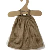 Minikane Amigas Puppenkleid Samt braun mit Minikane Kleiderbügel