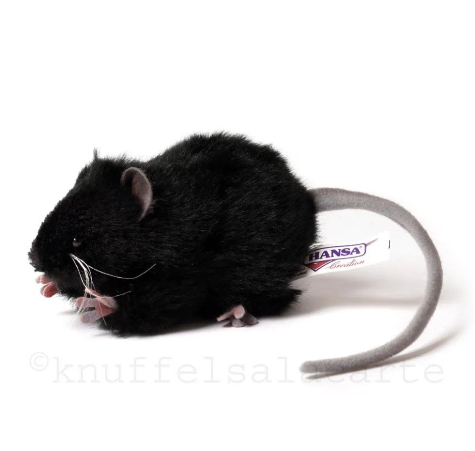 Schwarze Ratte Kuscheltier Hansa 12 cm