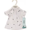 Skrållanisches graues Kleid mit Punkten für Puppen von 36 bis 40 cm