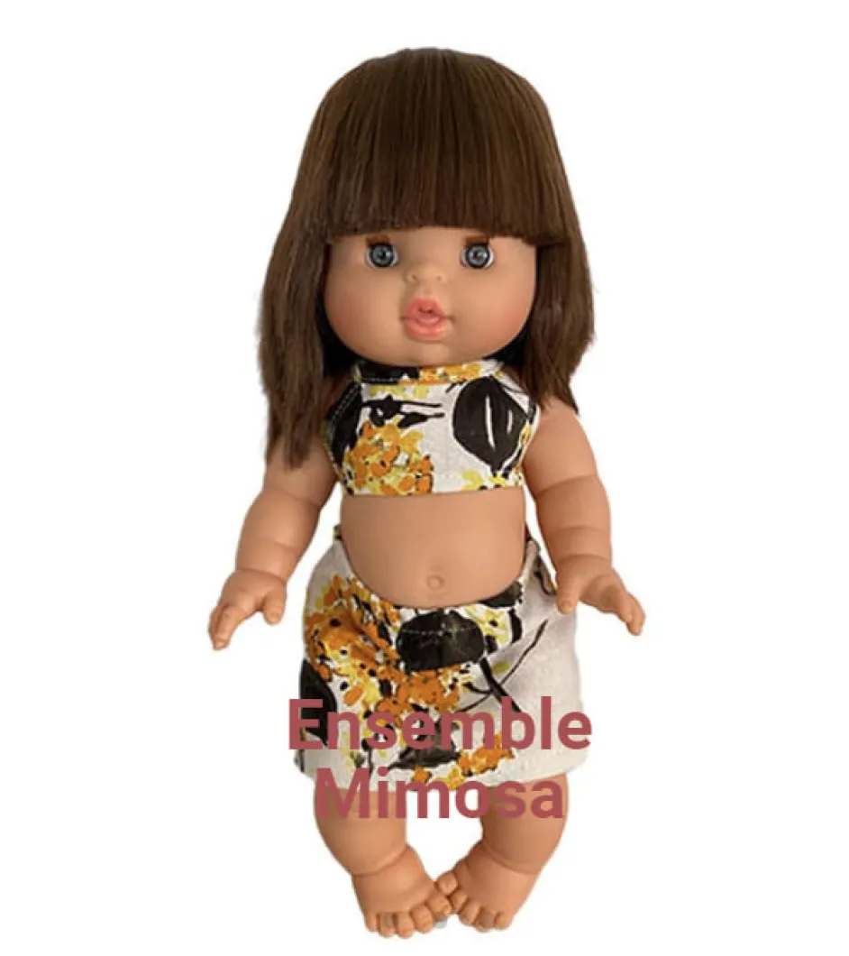Zweiteiliges Minikane-Ensemble Mimosa für Gordi-Puppen von Paola Reina
